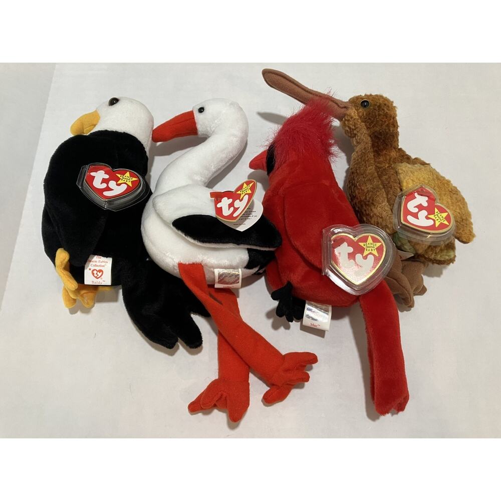 Ty Beanie Babies Bird Lot of 8 Stretch Early KuKu Eggbert Mac Stilts - Picture 8 of 12
